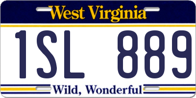 WV license plate 1SL889