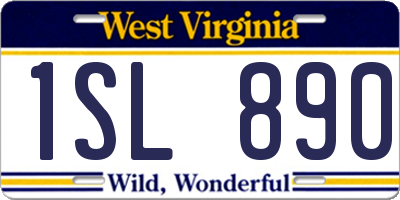 WV license plate 1SL890