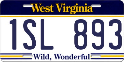 WV license plate 1SL893