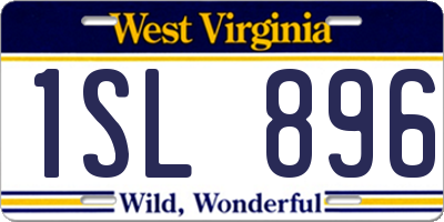 WV license plate 1SL896