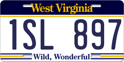 WV license plate 1SL897