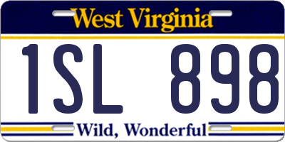 WV license plate 1SL898