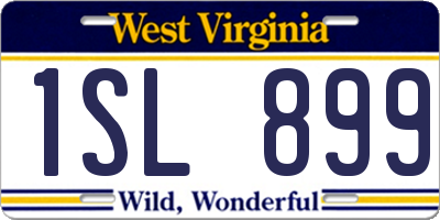 WV license plate 1SL899