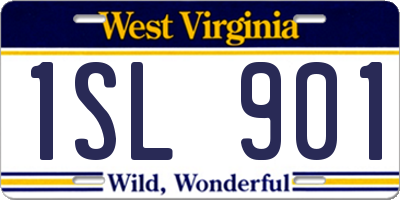 WV license plate 1SL901