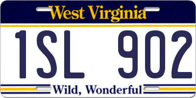 WV license plate 1SL902