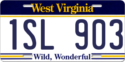 WV license plate 1SL903