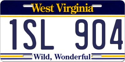 WV license plate 1SL904