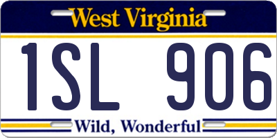 WV license plate 1SL906