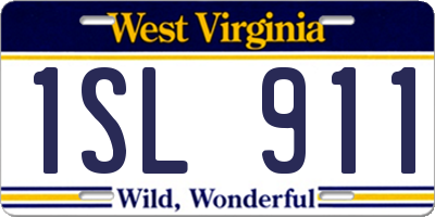 WV license plate 1SL911