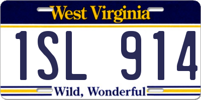 WV license plate 1SL914