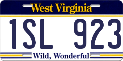 WV license plate 1SL923