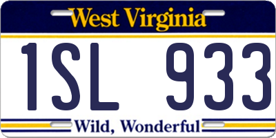 WV license plate 1SL933