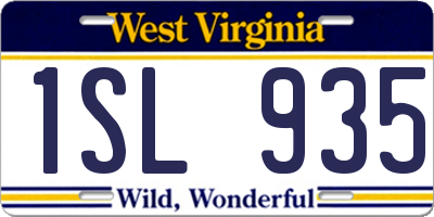 WV license plate 1SL935