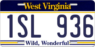 WV license plate 1SL936