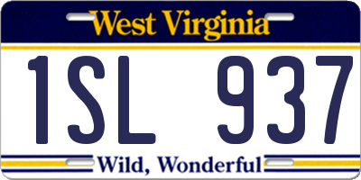 WV license plate 1SL937
