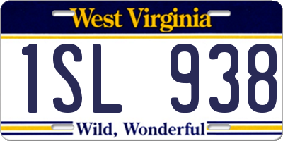 WV license plate 1SL938