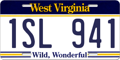 WV license plate 1SL941