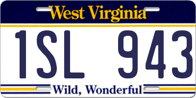 WV license plate 1SL943