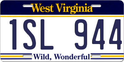 WV license plate 1SL944