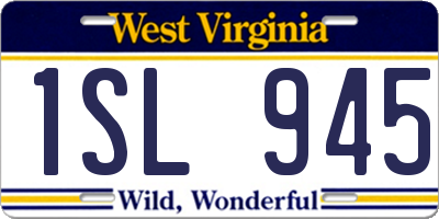 WV license plate 1SL945