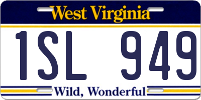WV license plate 1SL949
