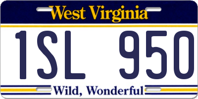 WV license plate 1SL950