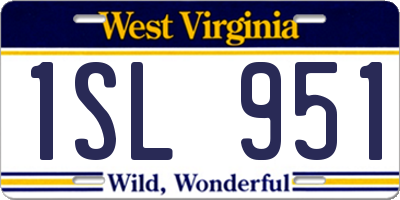 WV license plate 1SL951