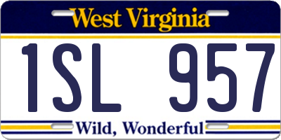 WV license plate 1SL957
