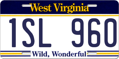 WV license plate 1SL960