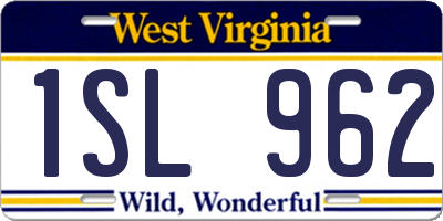 WV license plate 1SL962