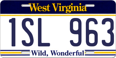 WV license plate 1SL963