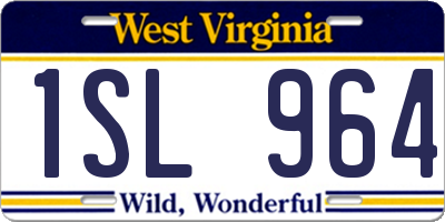 WV license plate 1SL964
