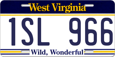 WV license plate 1SL966