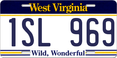 WV license plate 1SL969