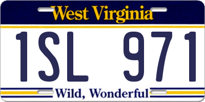 WV license plate 1SL971