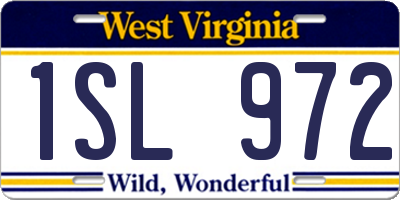 WV license plate 1SL972