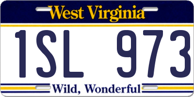 WV license plate 1SL973