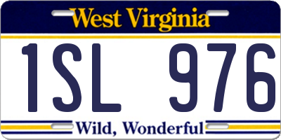 WV license plate 1SL976