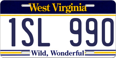 WV license plate 1SL990