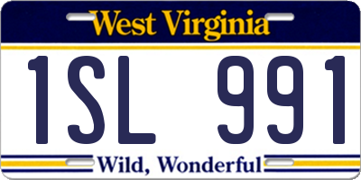 WV license plate 1SL991