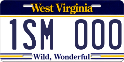 WV license plate 1SM000