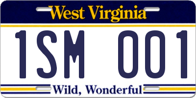 WV license plate 1SM001