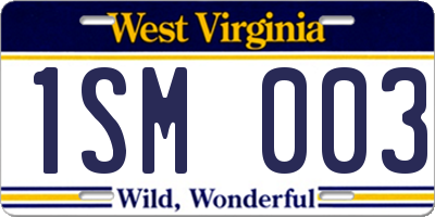 WV license plate 1SM003