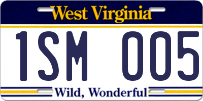 WV license plate 1SM005