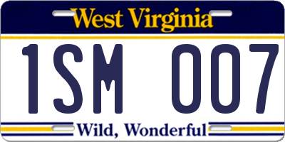 WV license plate 1SM007