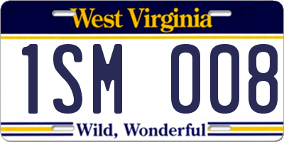 WV license plate 1SM008