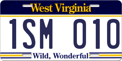 WV license plate 1SM010