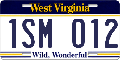 WV license plate 1SM012