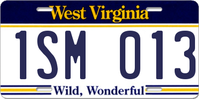 WV license plate 1SM013