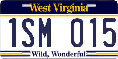 WV license plate 1SM015
